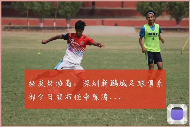 经友好协商，深圳新鹏城足球俱乐部今日宣布任命陈涛...